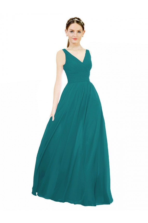 Long Sleeveless Chiffon Hunter A-Line Bridesmaid Gowns Colchester