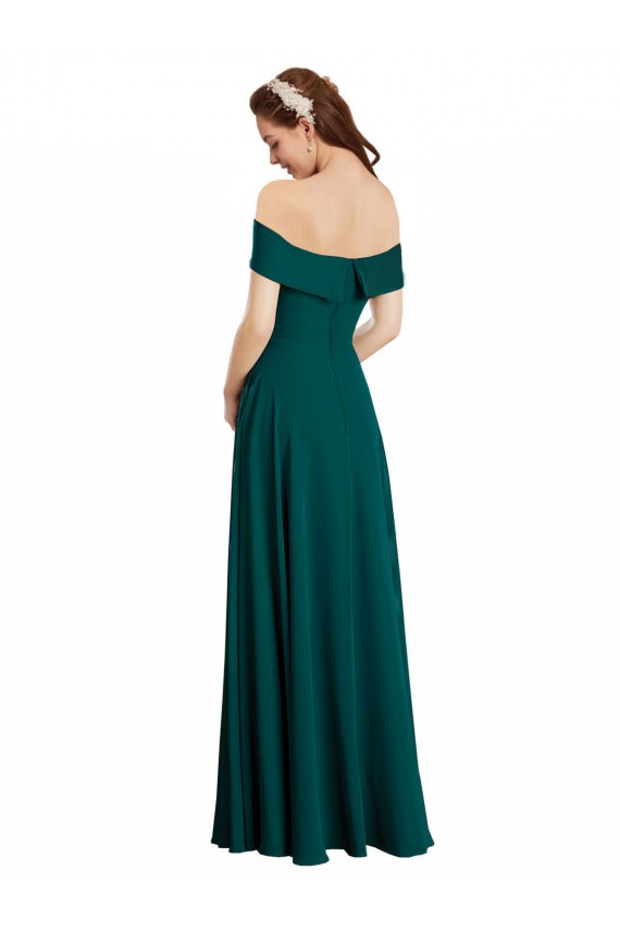 Long Cap Sleeves Soft Chiffon Hunter A-Line Bridesmaid Dress Colchester