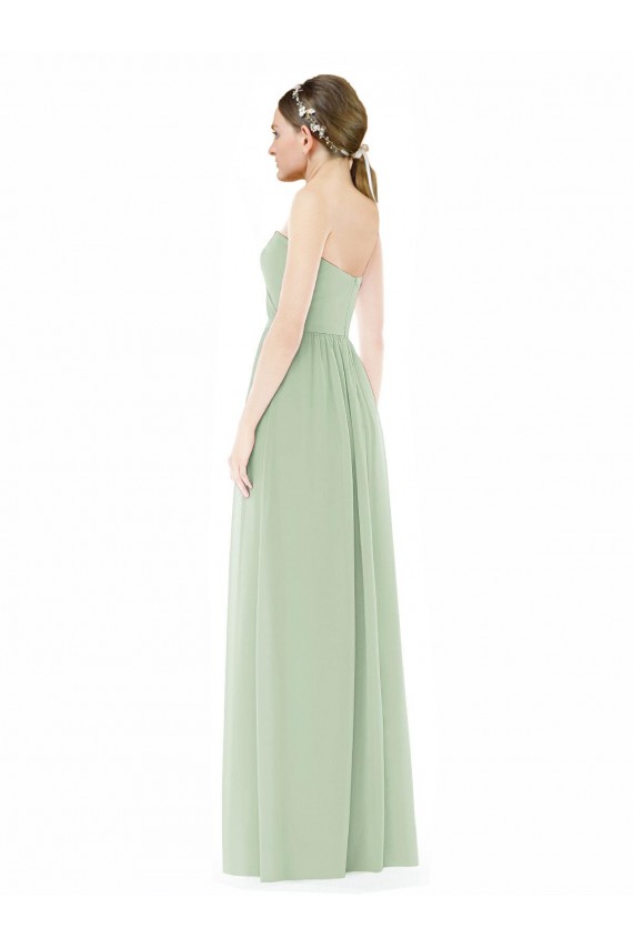 Long Sleeveless Soft Chiffon Sage Sweetheart A-Line Semi Formal Evening Dress / Bridesmaid Dress Colchester