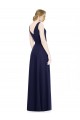 Long Sleeveless Soft Chiffon Dark Navy A-Line Bridesmaid Dress Colchester