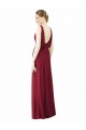 Long Sleeveless Soft Chiffon Burgundy A-Line Bridesmaid Dress / Formal Dress Colchester