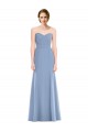 Long Sleeveless Soft Chiffon Dusty Blue Sweetheart Mermaid Bridesmaid Dress Colchester