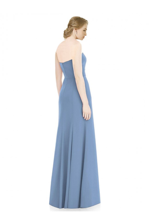 Long Sleeveless Soft Chiffon Dusty Blue Sweetheart Mermaid Bridesmaid Dress Colchester