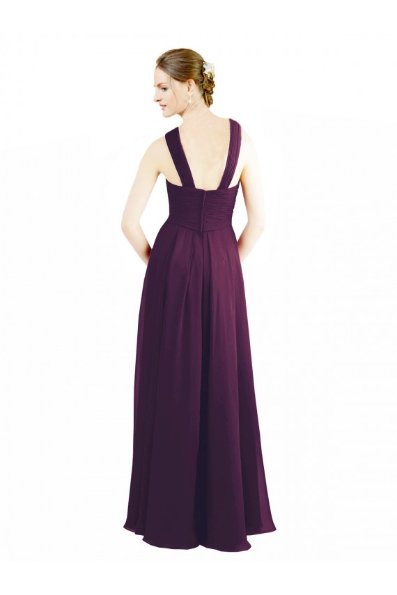 Long Sleeveless Soft Chiffon Grape A-Line Bridesmaid Dress Colchester