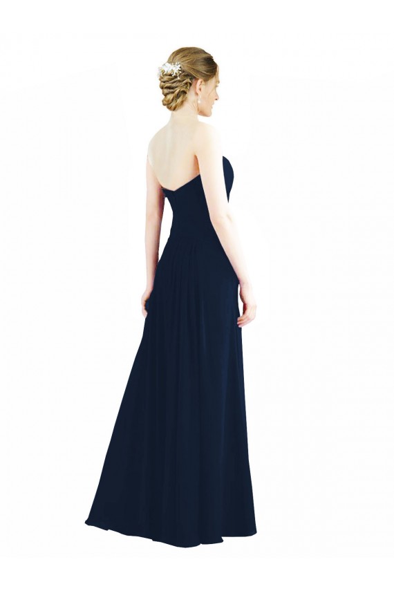 Long Sleeveless Soft Chiffon Smoke Green Sweetheart A-Line Bridesmaid Dress Colchester