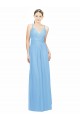 Long Sleeveless Chiffon Periwinkle Spaghetti Straps A-Line Bridesmaid Dress / Evening Dress Colchester