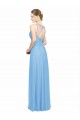 Long Sleeveless Chiffon Periwinkle Spaghetti Straps A-Line Bridesmaid Dress / Evening Dress Colchester