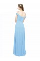 Long Sleeveless Soft Chiffon Periwinkle Off the Shoulder A-Line Bridesmaid Dress Colchester