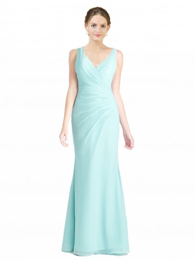 Long Sleeveless Soft Chiffon & Lace Waterfall Mermaid Bridesmaid Dress Colchester