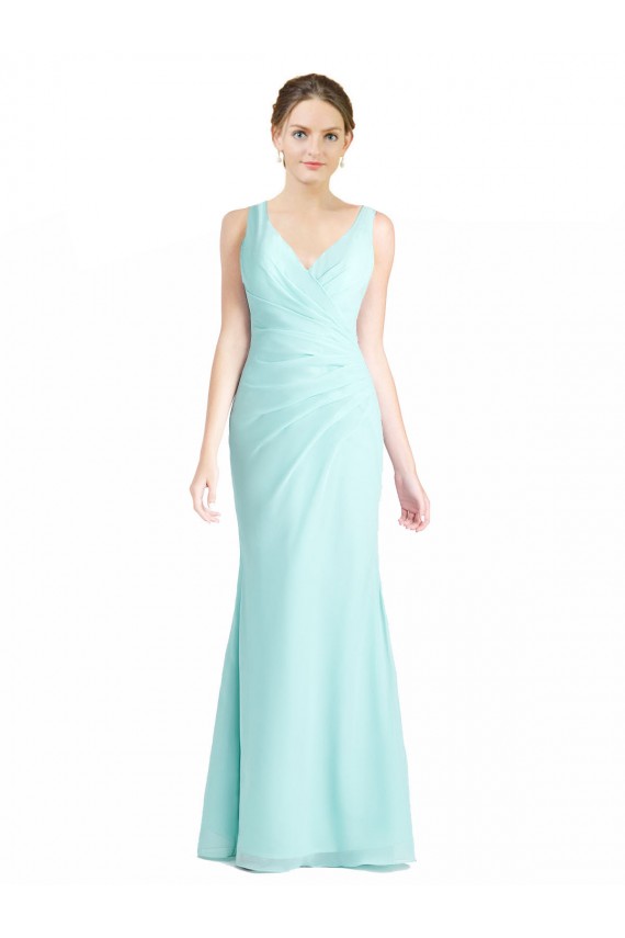 Long Sleeveless Soft Chiffon & Lace Waterfall Mermaid Bridesmaid Dress Colchester