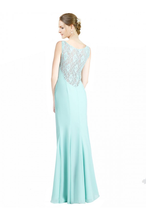 Long Sleeveless Soft Chiffon & Lace Waterfall Mermaid Bridesmaid Dress Colchester