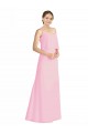 Long Sleeveless Soft Chiffon Barely Pink Spaghetti Straps A-Line Bridesmaid Dress Colchester
