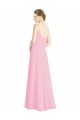 Long Sleeveless Soft Chiffon Barely Pink Spaghetti Straps A-Line Bridesmaid Dress Colchester