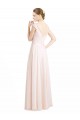 Long Sleeveless Soft Chiffon & Lace Cream Pink A-Line Bridesmaid Dress Colchester