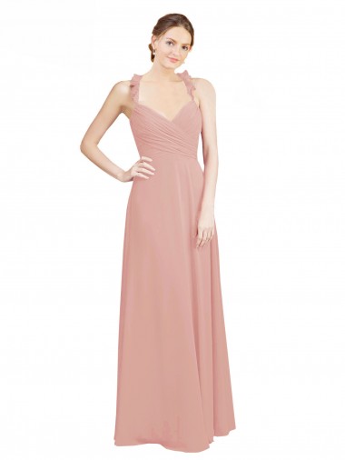 Long Sleeveless Chiffon Bliss Pink Sweetheart A-Line Bridesmaid Dress / Evening Dress Colchester