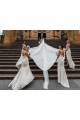 Long Sleeveless Soft Chiffon Champagne A-Line Bridesmaid Dress Colchester