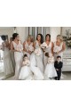 Long Sleeveless Soft Chiffon Champagne A-Line Bridesmaid Dress Colchester