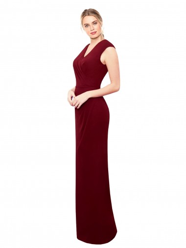 Long Sleeveless Soft Chiffon Burgundy Mermaid Prom Dress / Bridesmaid Dress Colchester