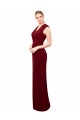 Long Sleeveless Soft Chiffon Burgundy Mermaid Prom Dress / Bridesmaid Dress Colchester