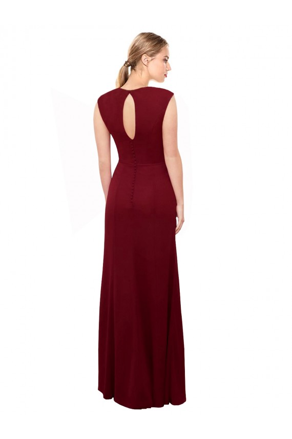 Long Sleeveless Soft Chiffon Burgundy Mermaid Prom Dress / Bridesmaid Dress Colchester