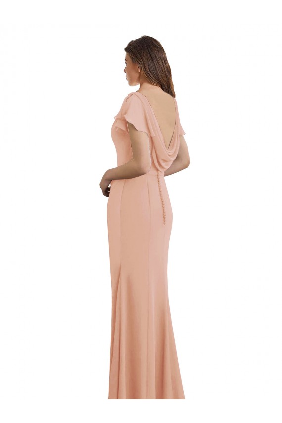 Long Sleeveless Soft Chiffon Bliss Pink Mermaid Prom Dress / Bridesmaid Dress Colchester