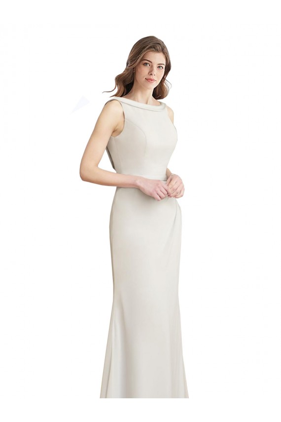 Long Sleeveless Soft Chiffon & Satin Mermaid Bridesmaid Dress Colchester