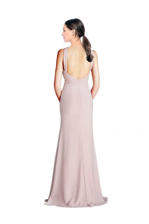 Long Sleeveless Soft Chiffon Halter Neck Sheath Bridesmaid Dress Colchester
