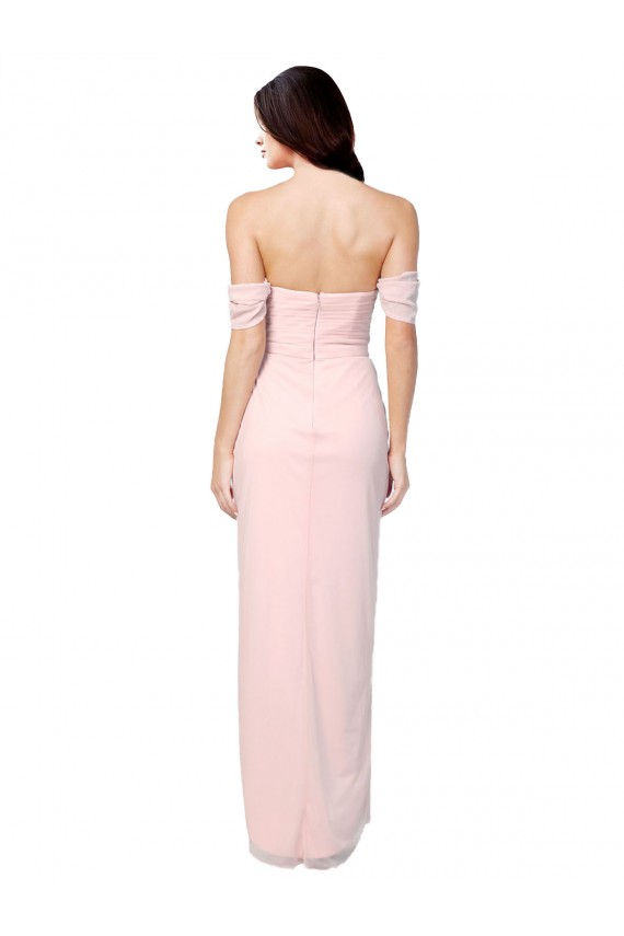 Sleeveless Soft Chiffon Pink A-Line High Low Bridesmaid Dress Colchester