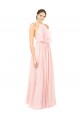 Long Sleeveless Soft Chiffon Pink A-Line Formal Dress / Bridesmaid Dress Colchester