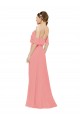 Long Sleeveless Soft Chiffon Watermelon A-Line Bridesmaid Dress Colchester