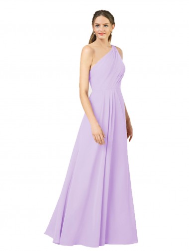 Long Sleeveless Soft Chiffon Lilac Sheath Formal Evening Gown / Bridesmaid Dress Colchester
