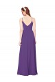 Long Sleeveless Soft Chiffon Plum Purple Sheath Bridesmaid Dress Colchester