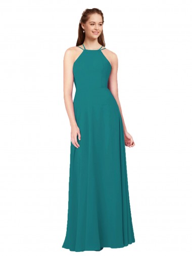 Long Sleeveless Soft Chiffon Hunter Sheath Bridesmaid Dress Colchester