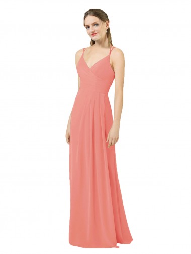 Long Sleeveless Soft Chiffon Desert Rose Sheath Bridesmaid Dress Colchester