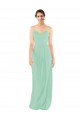 Long Sleeveless Soft Chiffon Mint Green Sheath Bridesmaid Dress Colchester