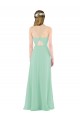 Long Sleeveless Soft Chiffon Mint Green Sheath Bridesmaid Dress Colchester