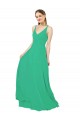 Long Sleeveless Soft Chiffon Emerald Green Sheath Bridesmaid Dress Colchester