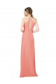 Long Sleeveless Soft Chiffon Desert Rose Halter Neck Sheath Bridesmaid Dress Colchester
