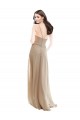 Long Sleeveless Soft Chiffon Champagne High Neck A-Line Bridesmaid Dress Colchester