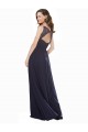 Long Sleeveless Soft Chiffon & Lace Dark Navy A-Line Bridesmaid Dress Colchester