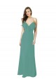 Long Sleeveless Soft Chiffon Icelandic Silver A-Line Bridesmaid Gown Colchester