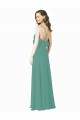 Long Sleeveless Soft Chiffon Icelandic Silver A-Line Bridesmaid Gown Colchester