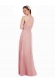 Long Sleeveless Soft Chiffon Bliss Pink Halter Neck A-Line Bridesmaid Dress Colchester