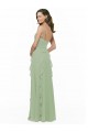 Long Sleeveless Soft Chiffon Smoke Green A-Line Bridesmaid Dress Colchester