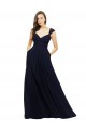 Long Sleeveless Chiffon Dark Navy Sweetheart A-Line Bridesmaid Gowns Colchester