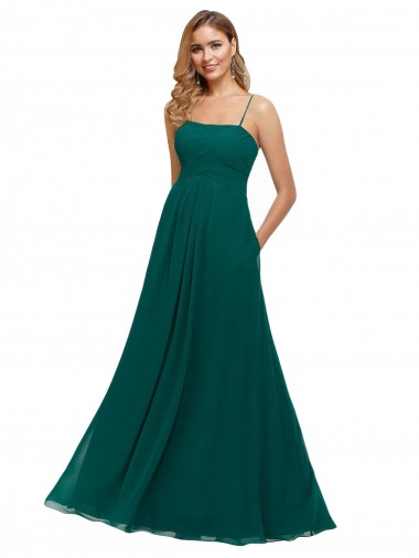 Long Sleeveless Soft Chiffon Hunter A-Line Bridesmaid Dress Colchester