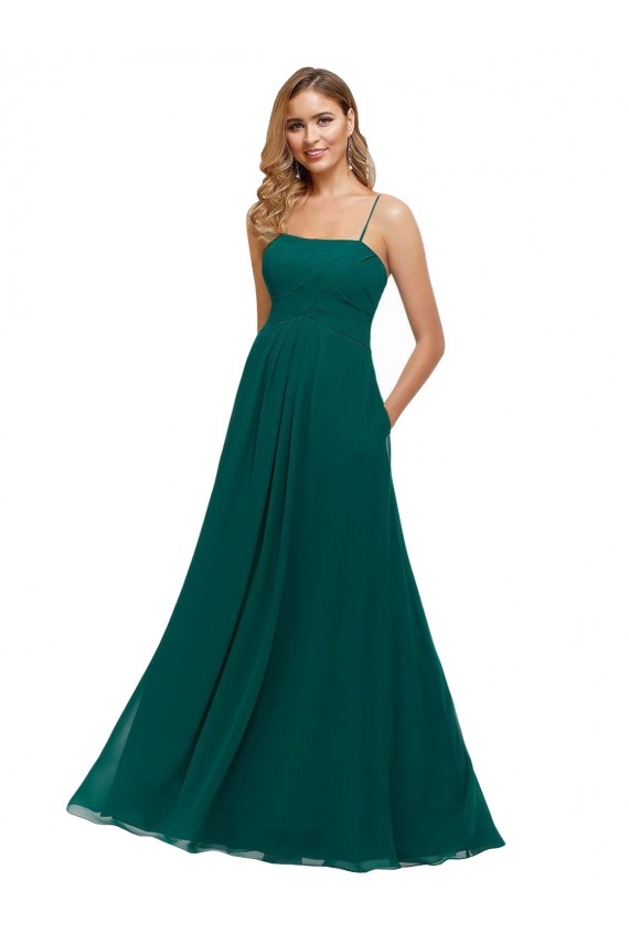 Long Sleeveless Soft Chiffon Hunter A-Line Bridesmaid Dress Colchester