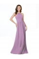 Long Sleeveless Soft Chiffon Dark Lavender A-Line Bridesmaid Dress Colchester