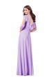 Long Cap Sleeves Soft Chiffon Lilac A-Line Bridesmaid Dress / Formal Dress Colchester