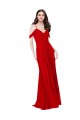 Long Sleeveless Soft Chiffon Dark Red V-Neck A-Line Bridesmaid Dress Colchester